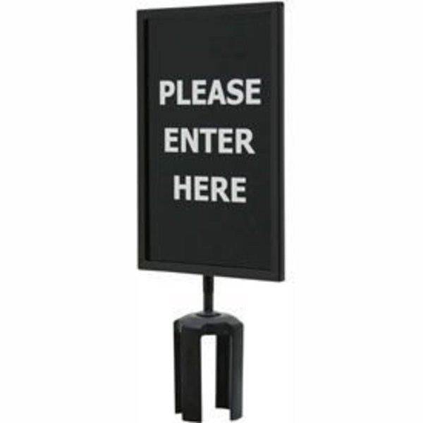 Queueway 7x11 1/4 Acrylic Sign, Black, Please Enter Here Double Side QWAYSIGN-7" X 11"-PLEASE ENTER HERE (BOTH SIDES)